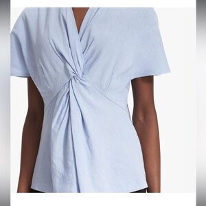 MM Lafleur Light Blue Twist-Knot Tunic Linen
